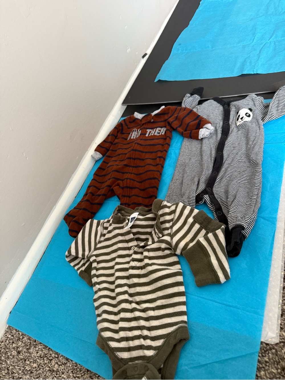 Striped Olive & Cream Baby One-Piece - Soft Cotton Bodysuit